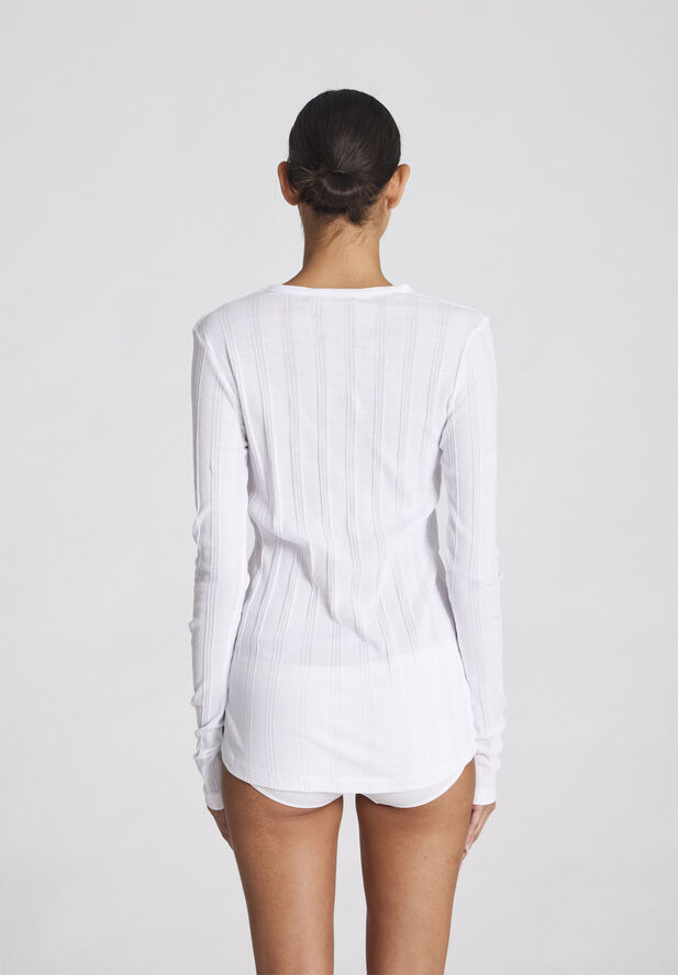 Gai&Lisva Thyra L/S Cotton Top Drop Needle GOTS 243975 White