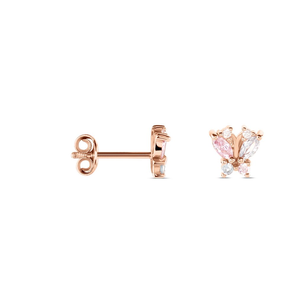 Boucles D'oreilles Puces Callisto Argent Rose Oxyde De Zirconium