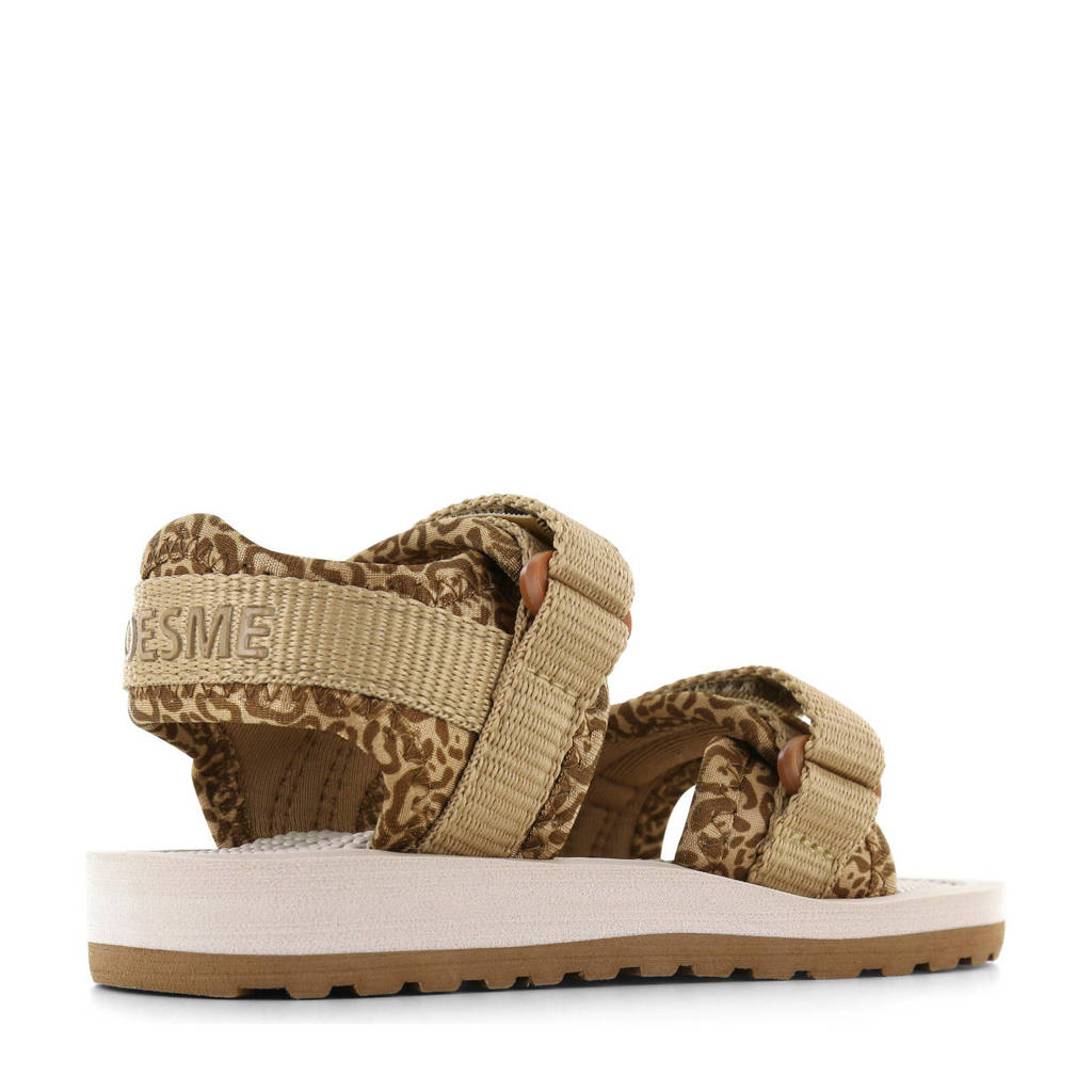 Shoesme sandalen met panterprint beige
