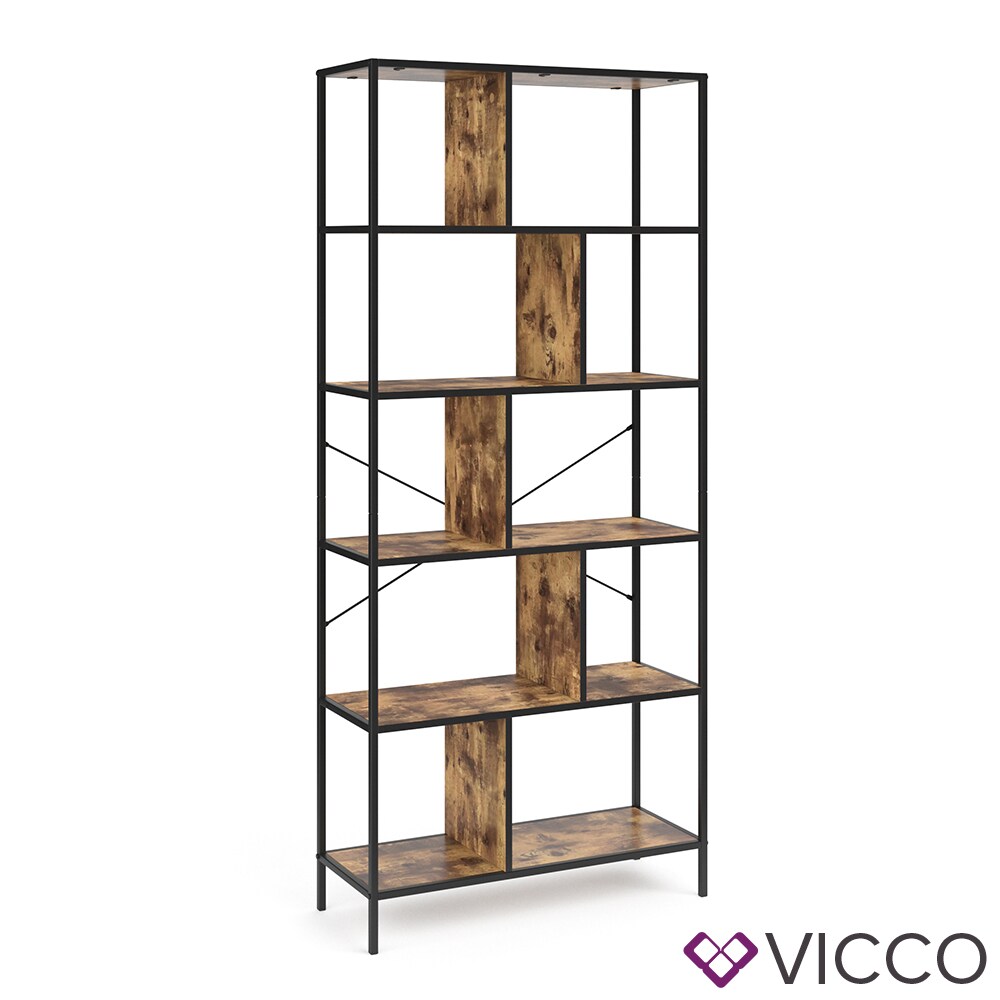 VICCO Loft Bücherregal FYRK Wandregal Standregal Aufbewahrung 180x80x30 Vintage