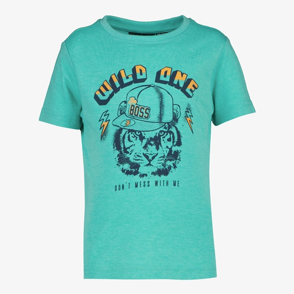 Unsigned  jongens T-shirt groen met tijgerkop