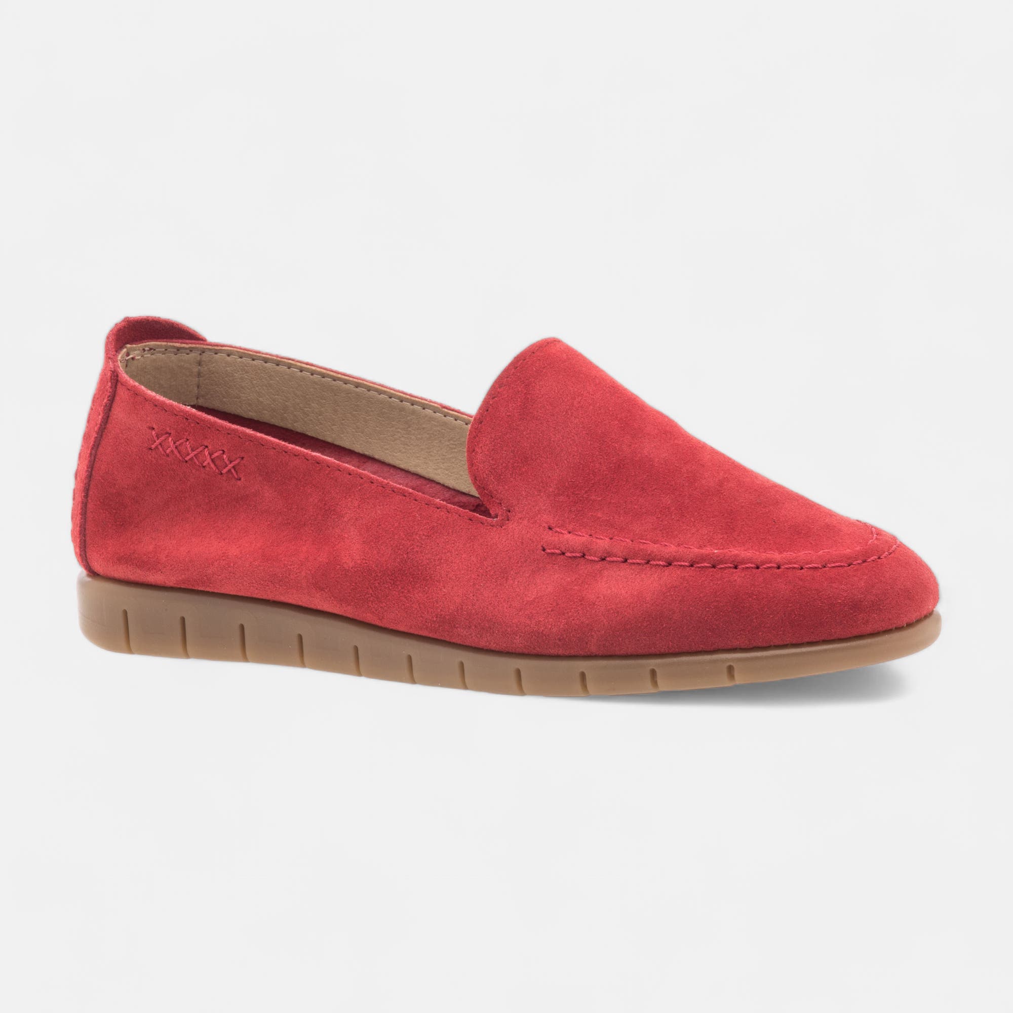 Mocassins Femme en cuir rouge