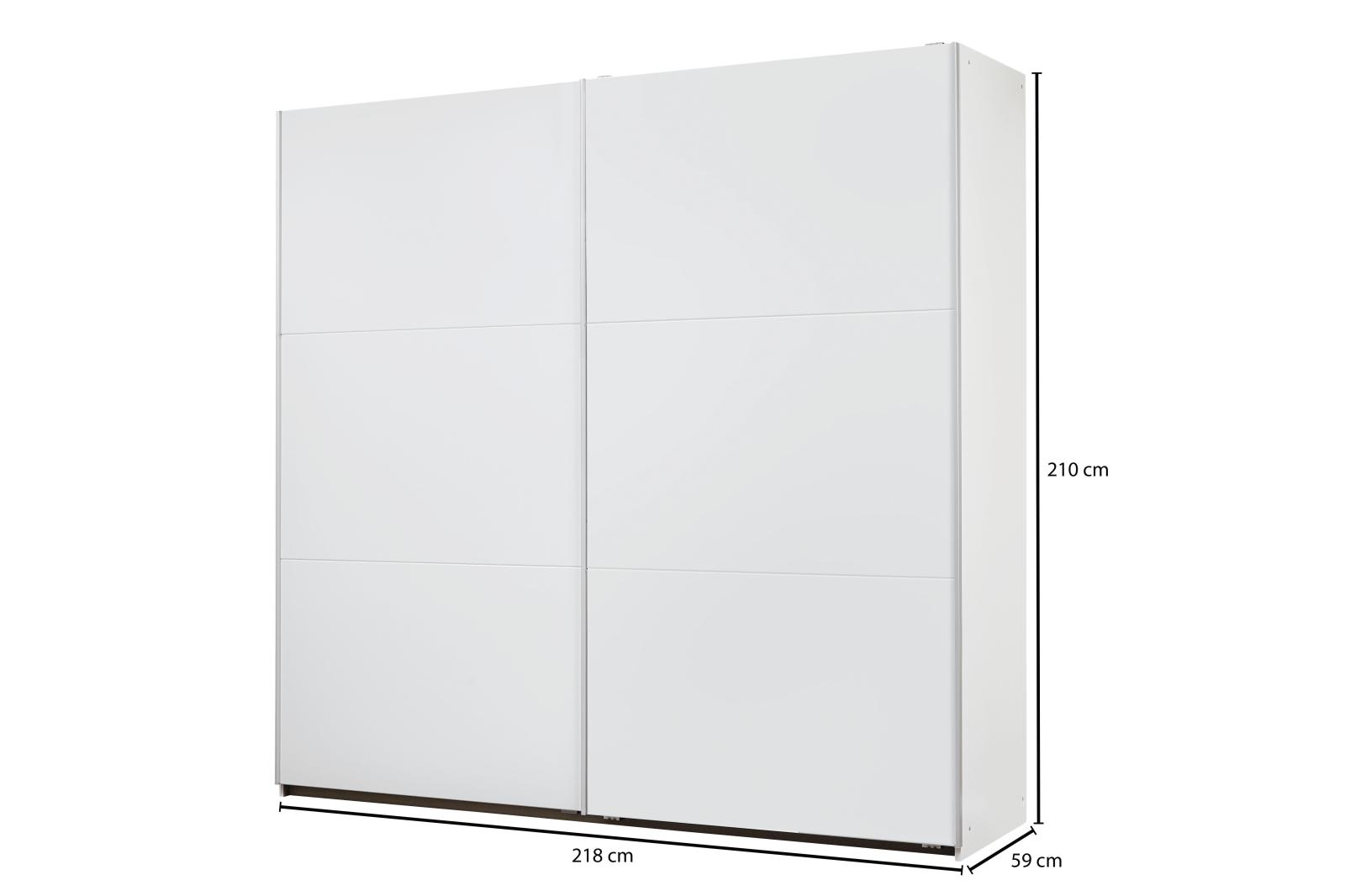 Schwebetürenschrank - alpinweiß - 2-türig - 218 cm breit