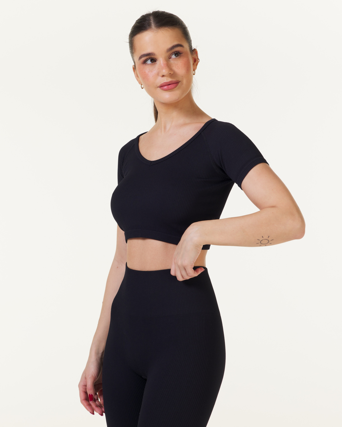 Bumpro Perfect Rib Crop Tee Black
