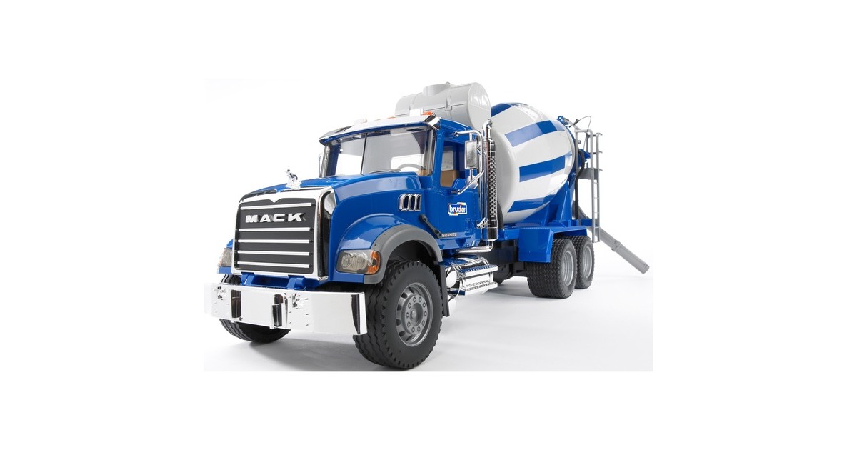 bruderMACK Granite truck met betonmixer Modelvoertuig  (02814)