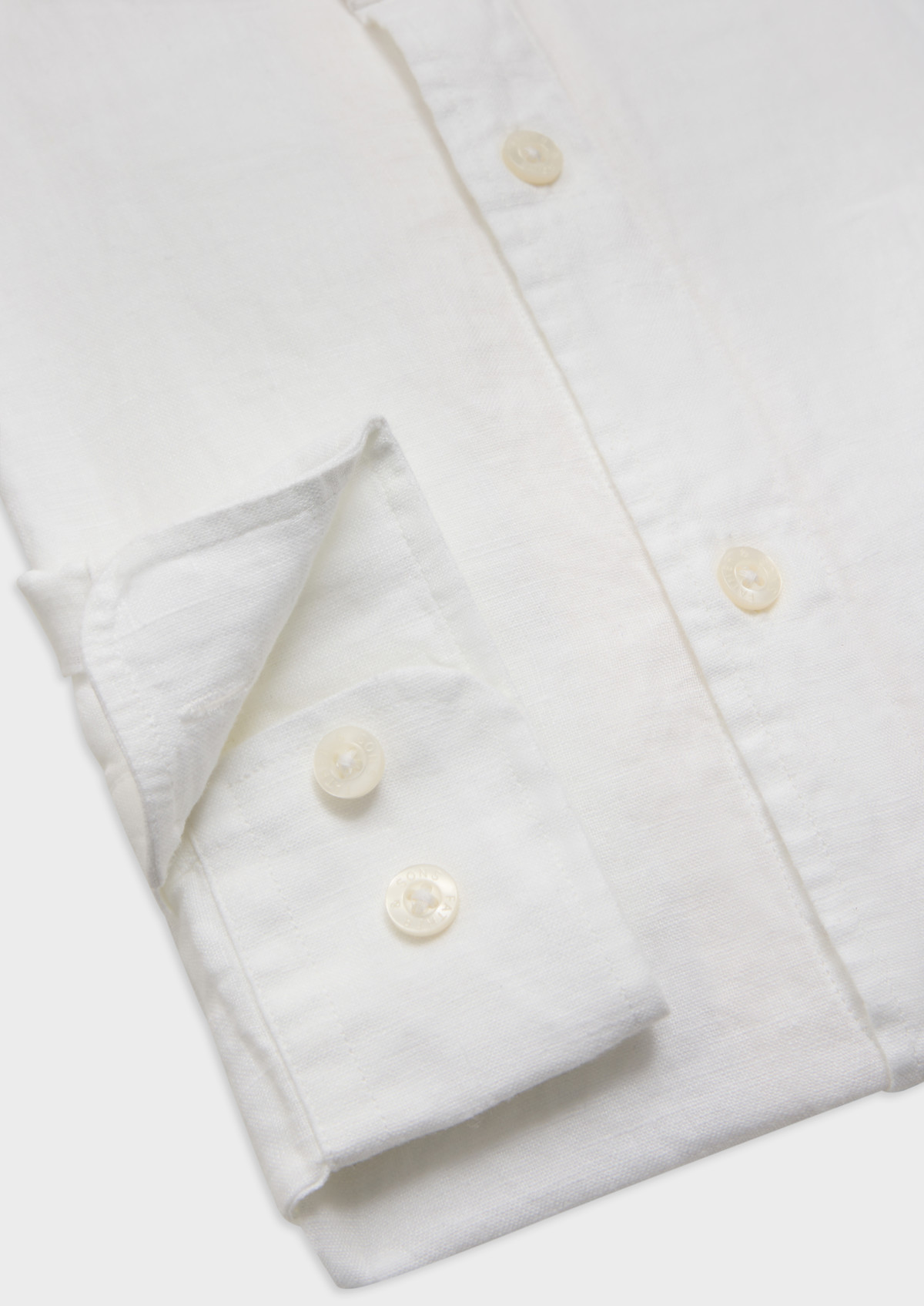 Chemise sport Slim en lin uni blanc à col officier