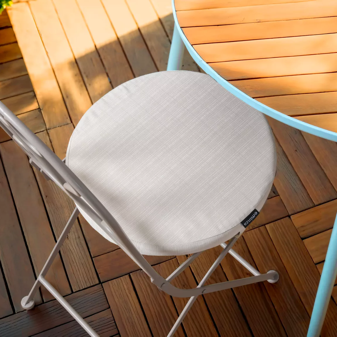 Coussin de chaise extérieur rond (40 cm) Sunset Ecru
