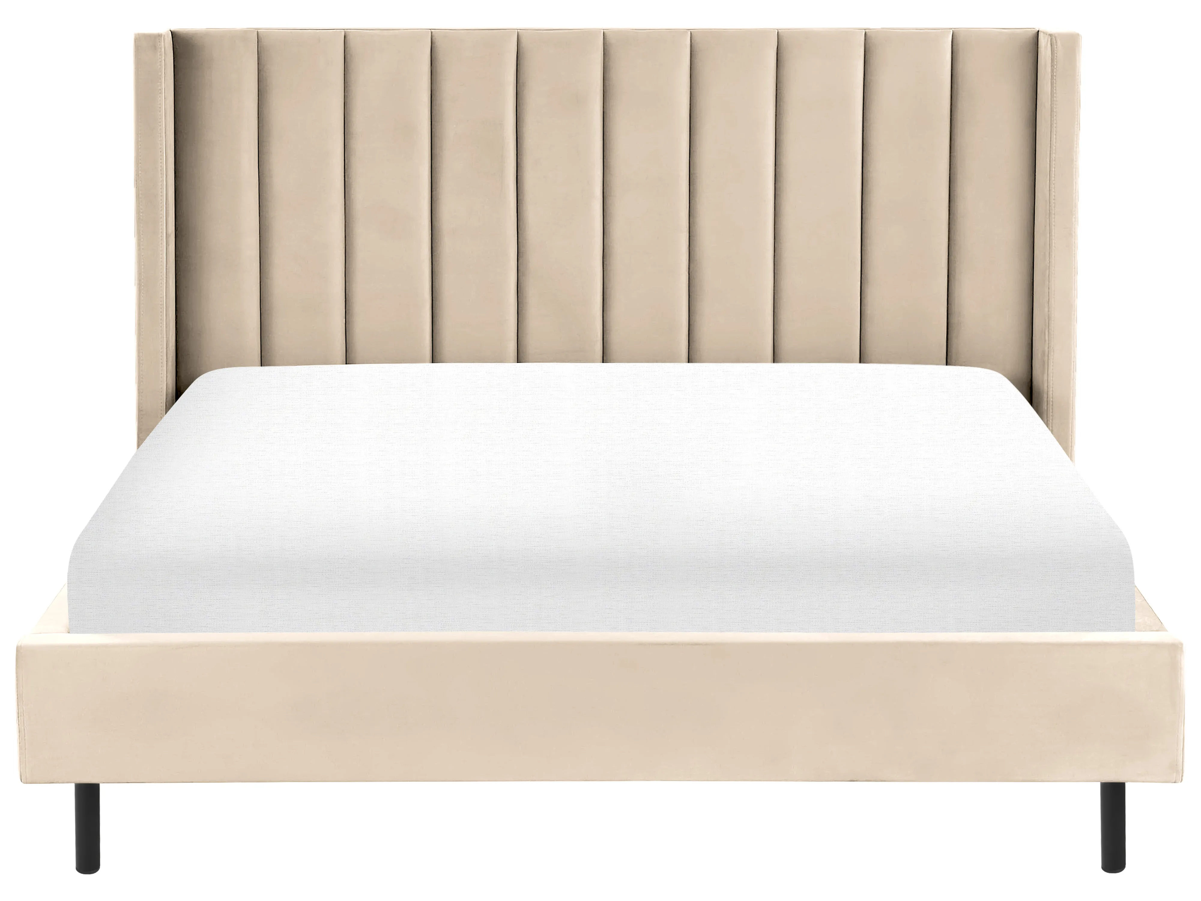 Bed Fluweel VILLETTE 180 x 200 cm Beige