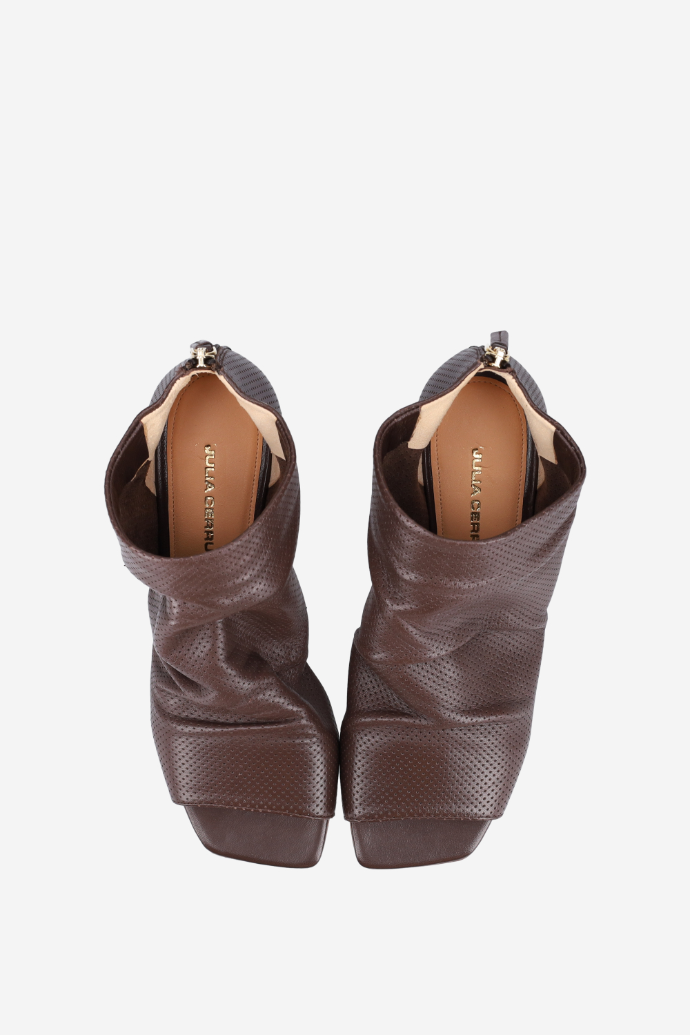 Perforated leather sandals