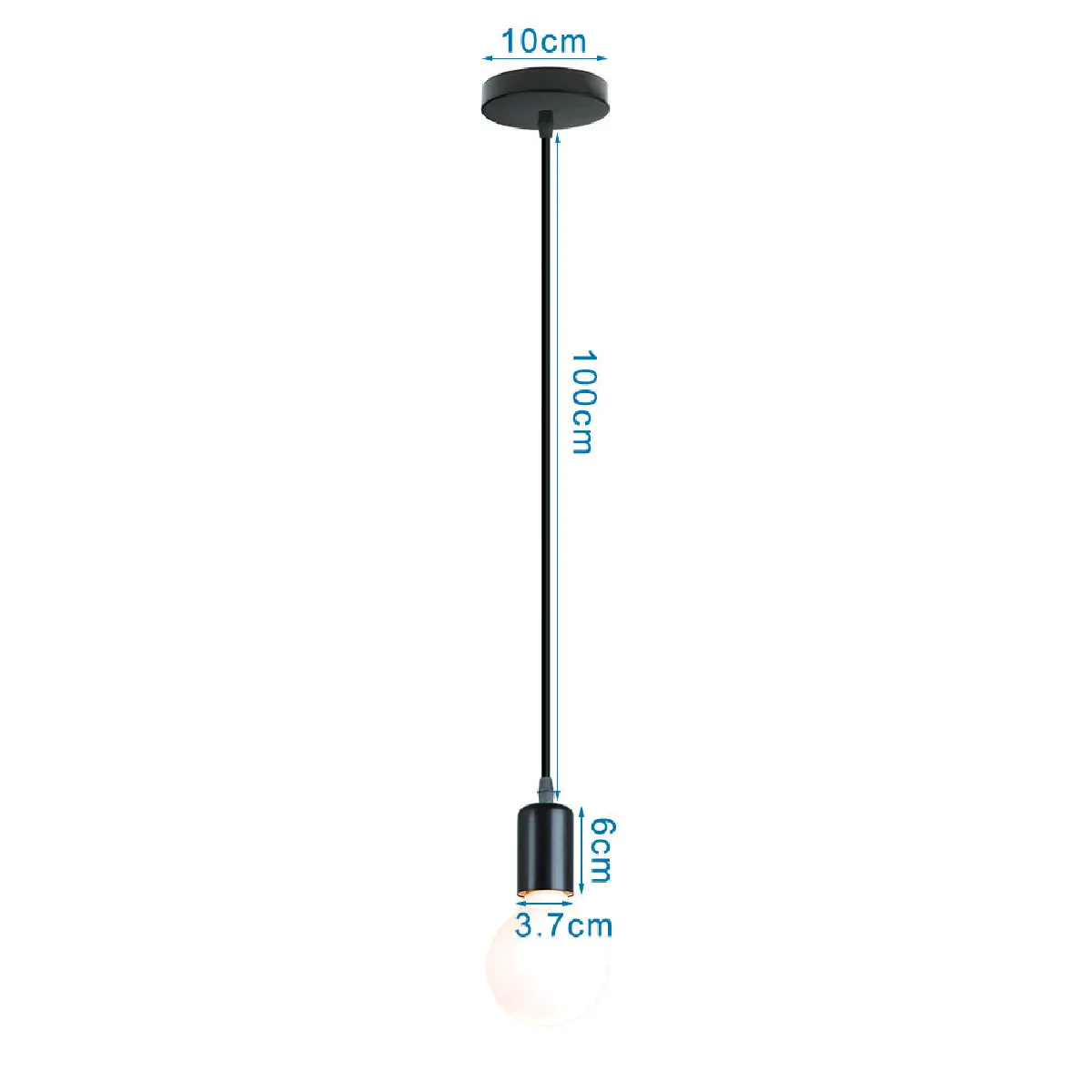 Stoex Douille de Lampe E27 - Noir (Lot de 4)