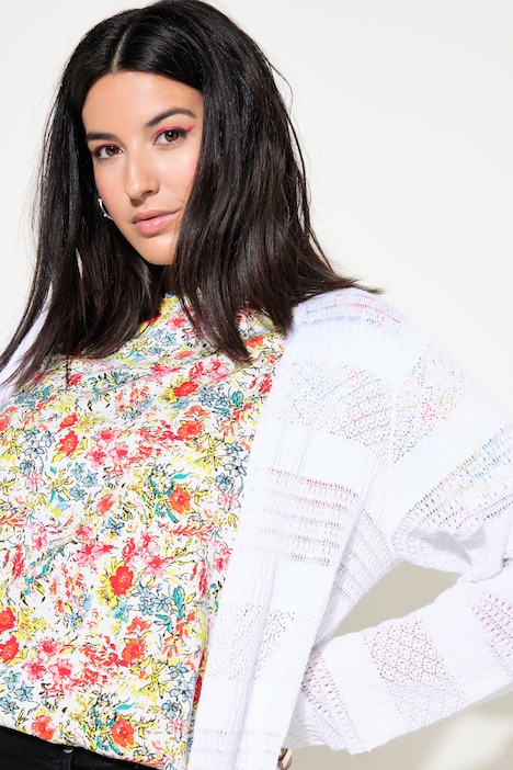 Strickjacke, Kimono-Style, Langarm