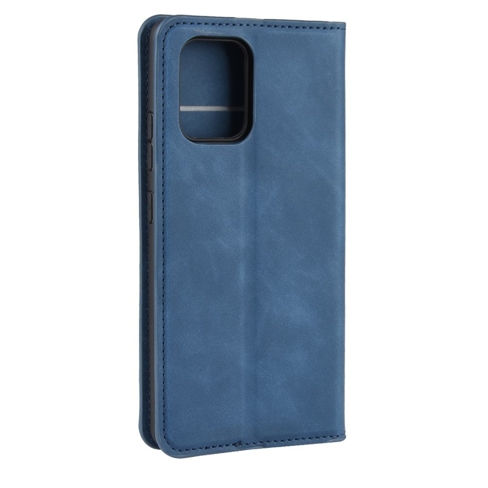 Samsung Galaxy S10 Lite Vintage Leder Tasche Flip Cover Fashion Design - Dunkelblau (Matt)