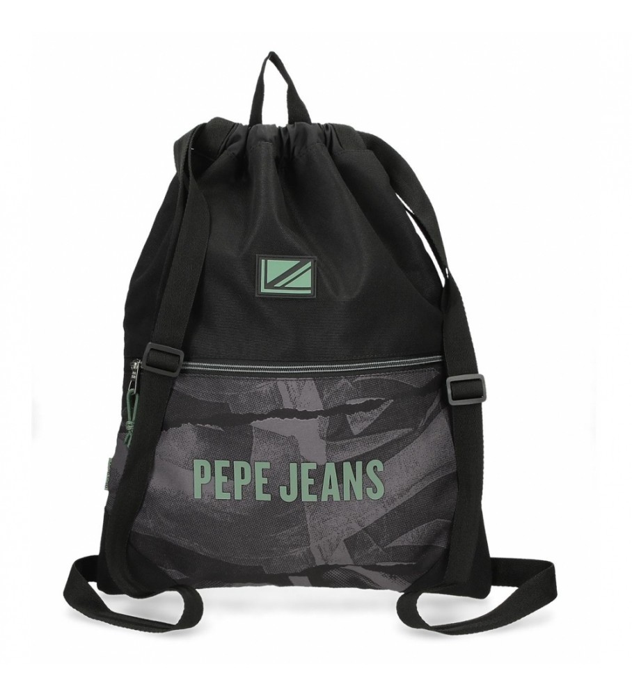 Mochila preta com cordão Pepe Jeans Davis