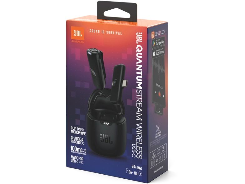 JBL Mikrofon Quantum Stream Wireless - USB-C Kabelloses Mikrofon für unterwegs
