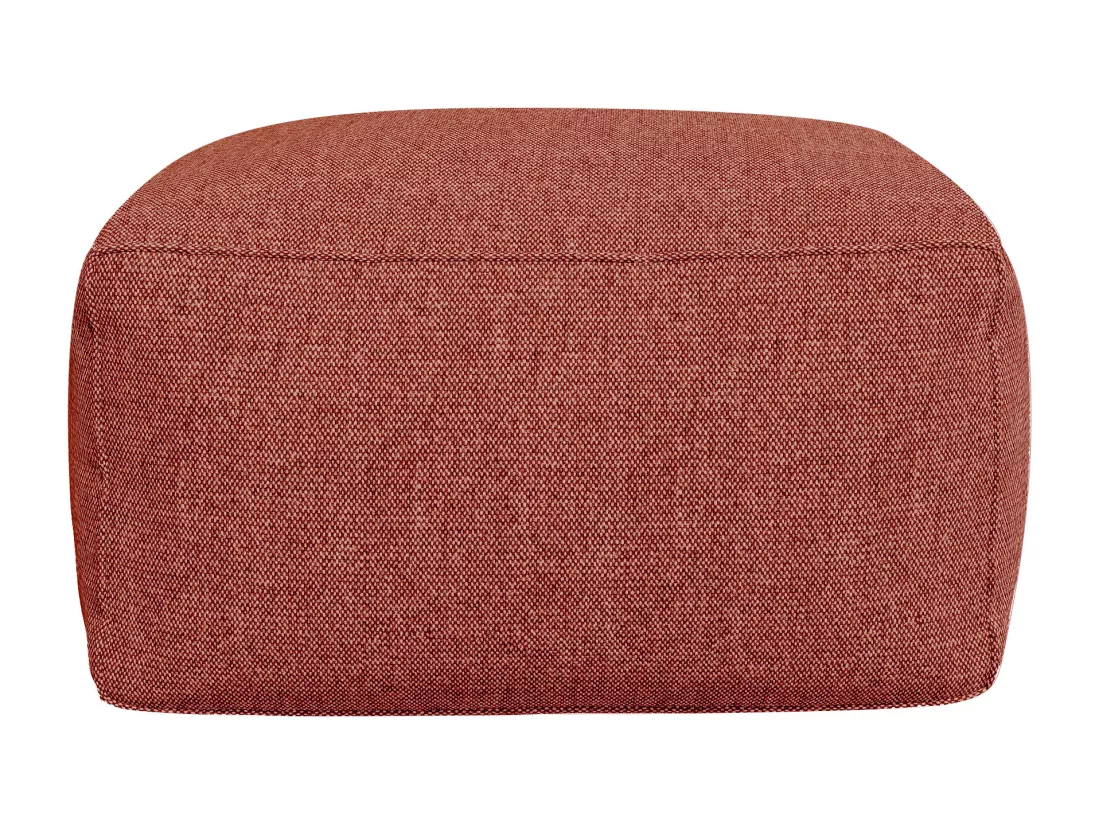 Salon de jardin en tissu 4 places : 1 fauteuil, 1 angle, 1 méridienne et 1 pouf - Terracotta - NOUMARA de MYLIA