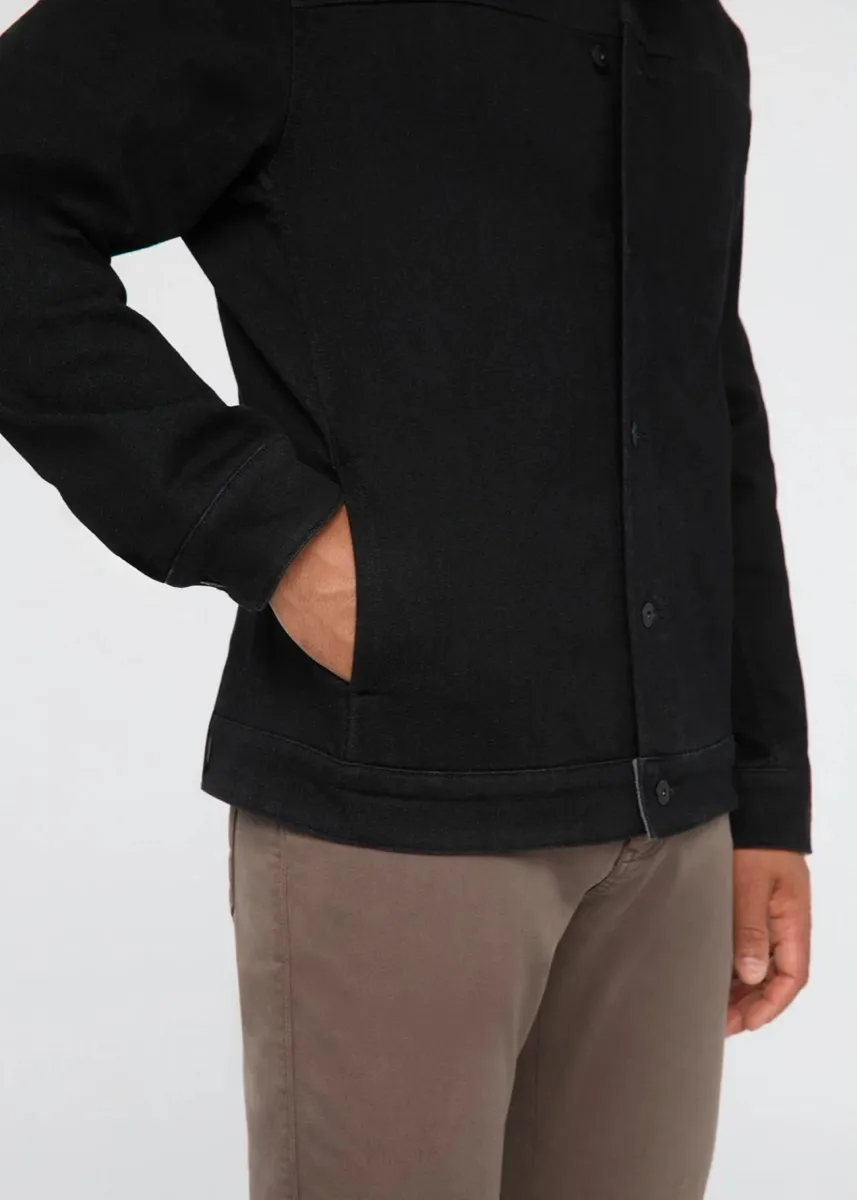 Duer Tech Fleece Denim Jacket Black