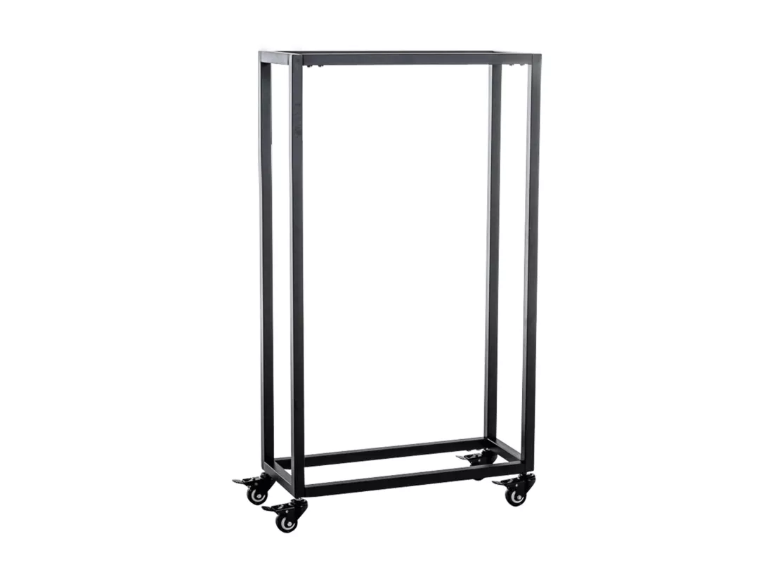 Etagère bois de cheminée - Métal - 40 x 25 x 100cm - Noir - Hetta