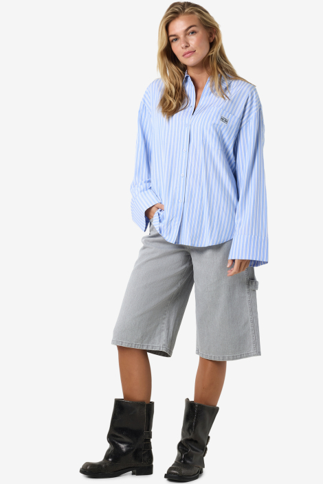 Noisy may blauwe dames blouse