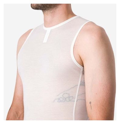 Sous-couche sans manches Rapha Merino Lightweight Beige/Blanc Homme