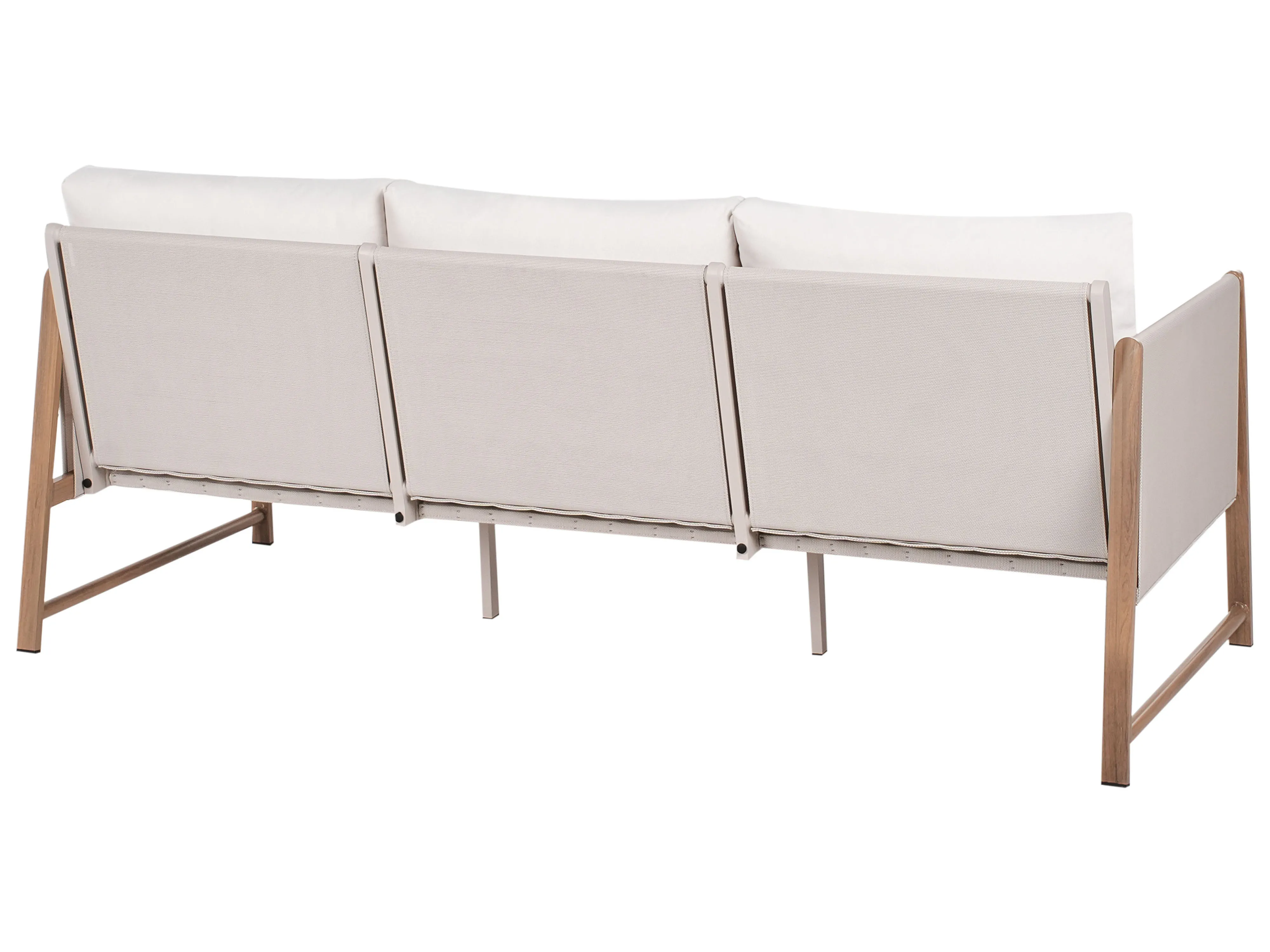 Loungeset met tafel en ottomaan 5-zits NOLA Metaal Lichtbeige