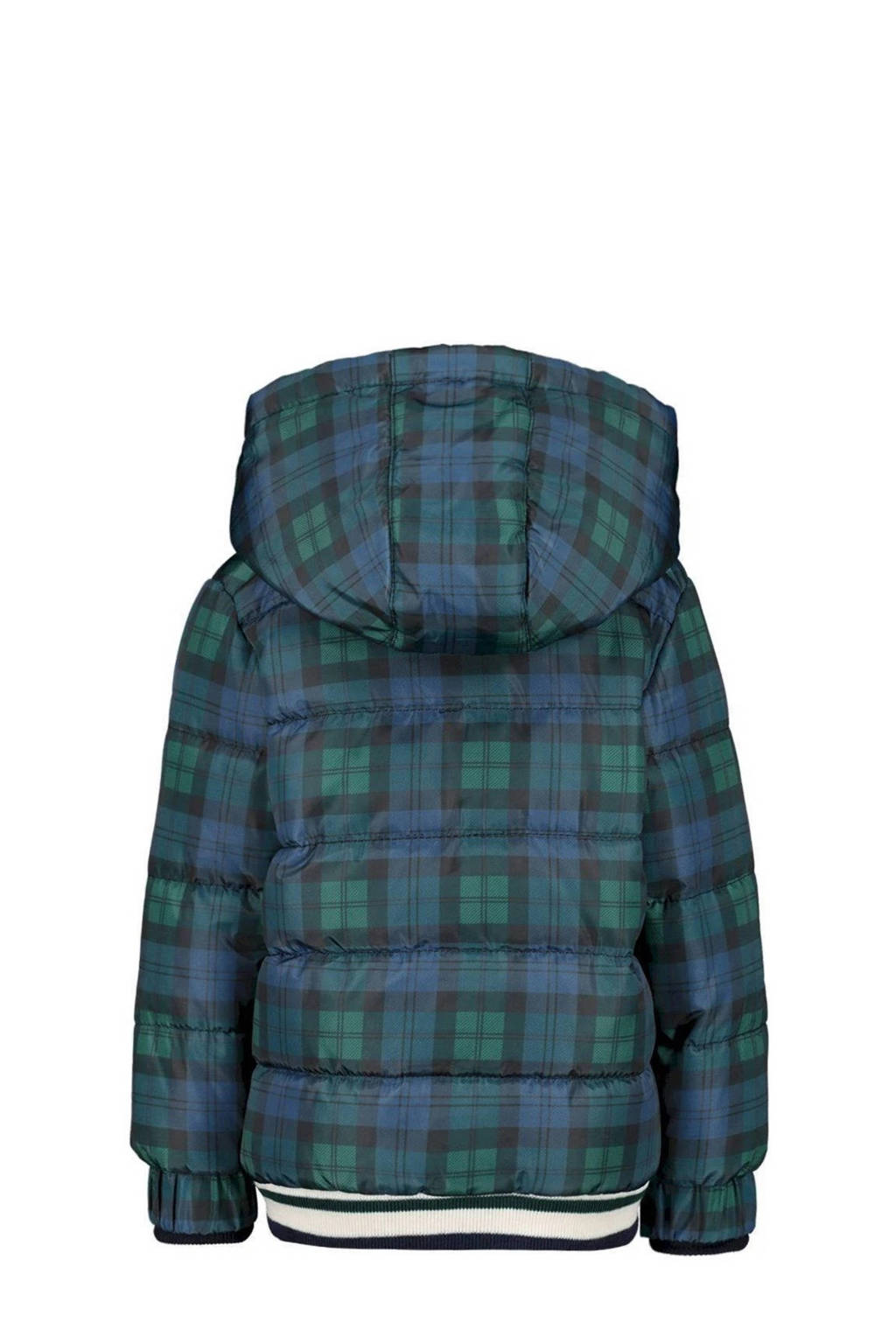 Tom Tailor baby geruite gewatteerde winterjas donkerblauw/groen