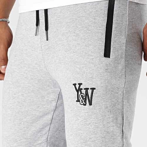 Pantalon Jogging Tracksuit Gris Chiné Noir Réversible