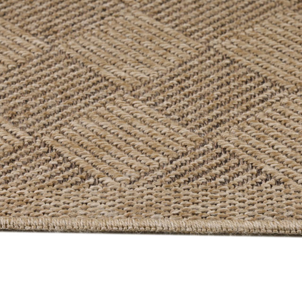 In & Outdoor Teppich Wetterfest Läufer Beige - Balkon Teppich Wasserfest