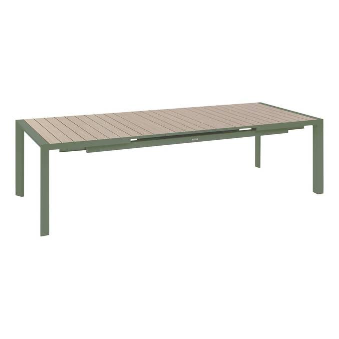 Table de jardin extensible rectangulaire EVASION Lin / Vert laurier