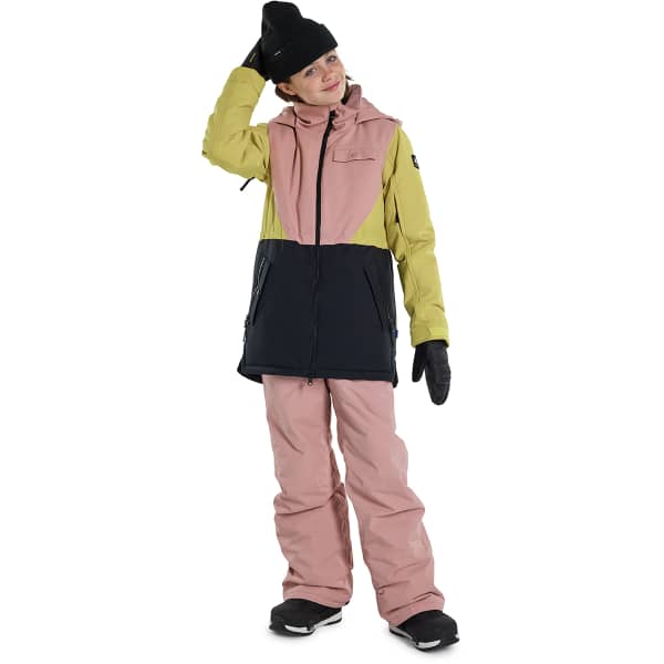 Veste snowboard BURTON GIRLS' KHIONE 2L JACKET POWDER BLUSH/SULFUR/TRUE BLACK