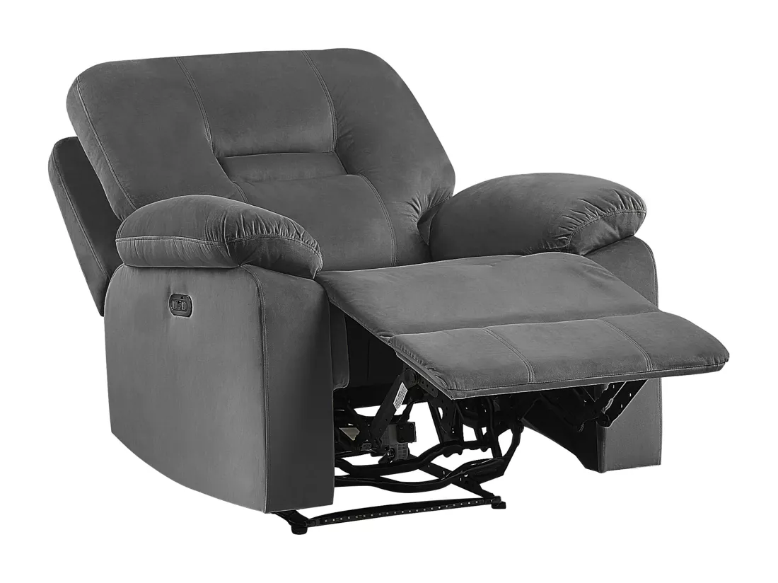 Fauteuil inclinable électrique BERGEN LED Velours Gris foncé