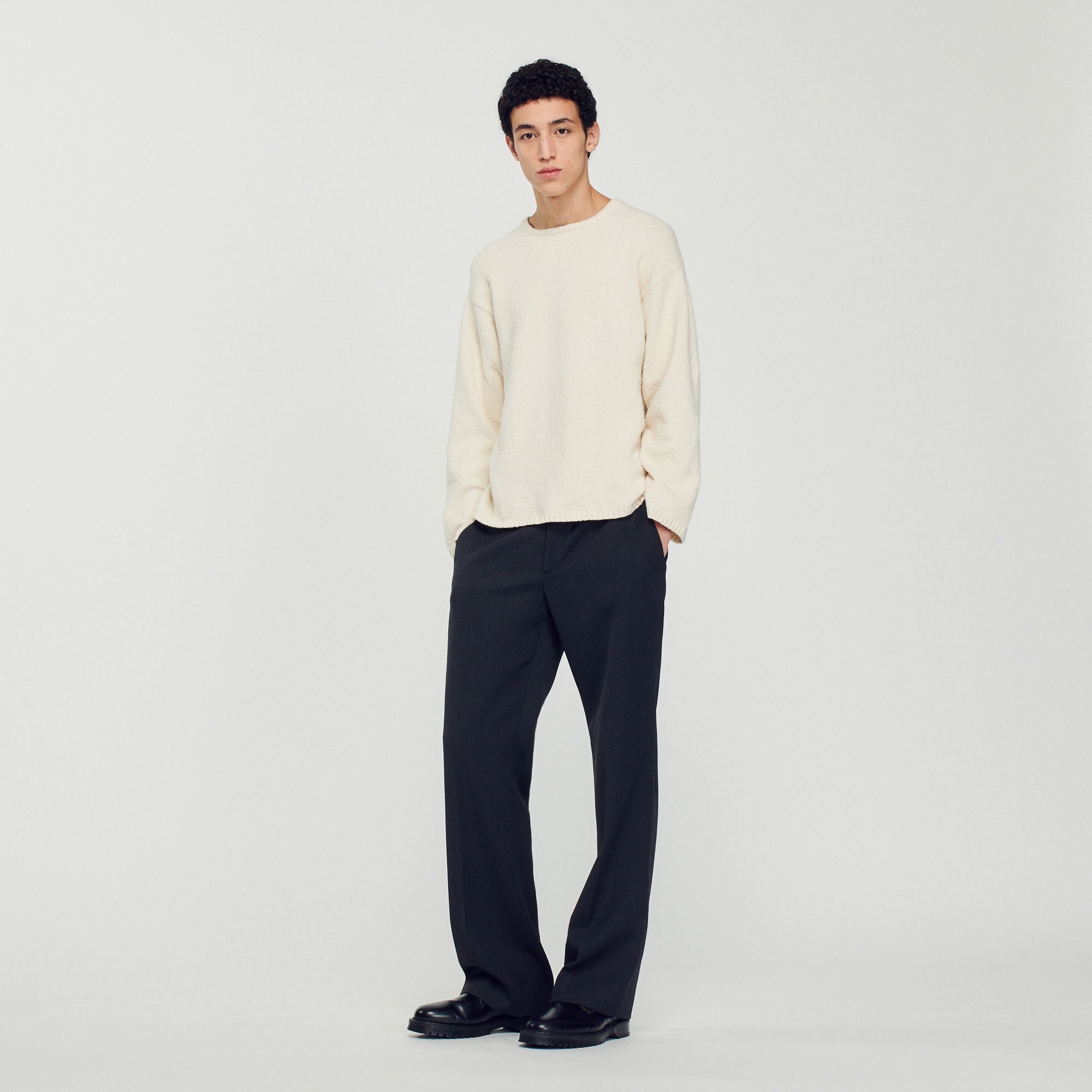 Pull en maille bouclee
