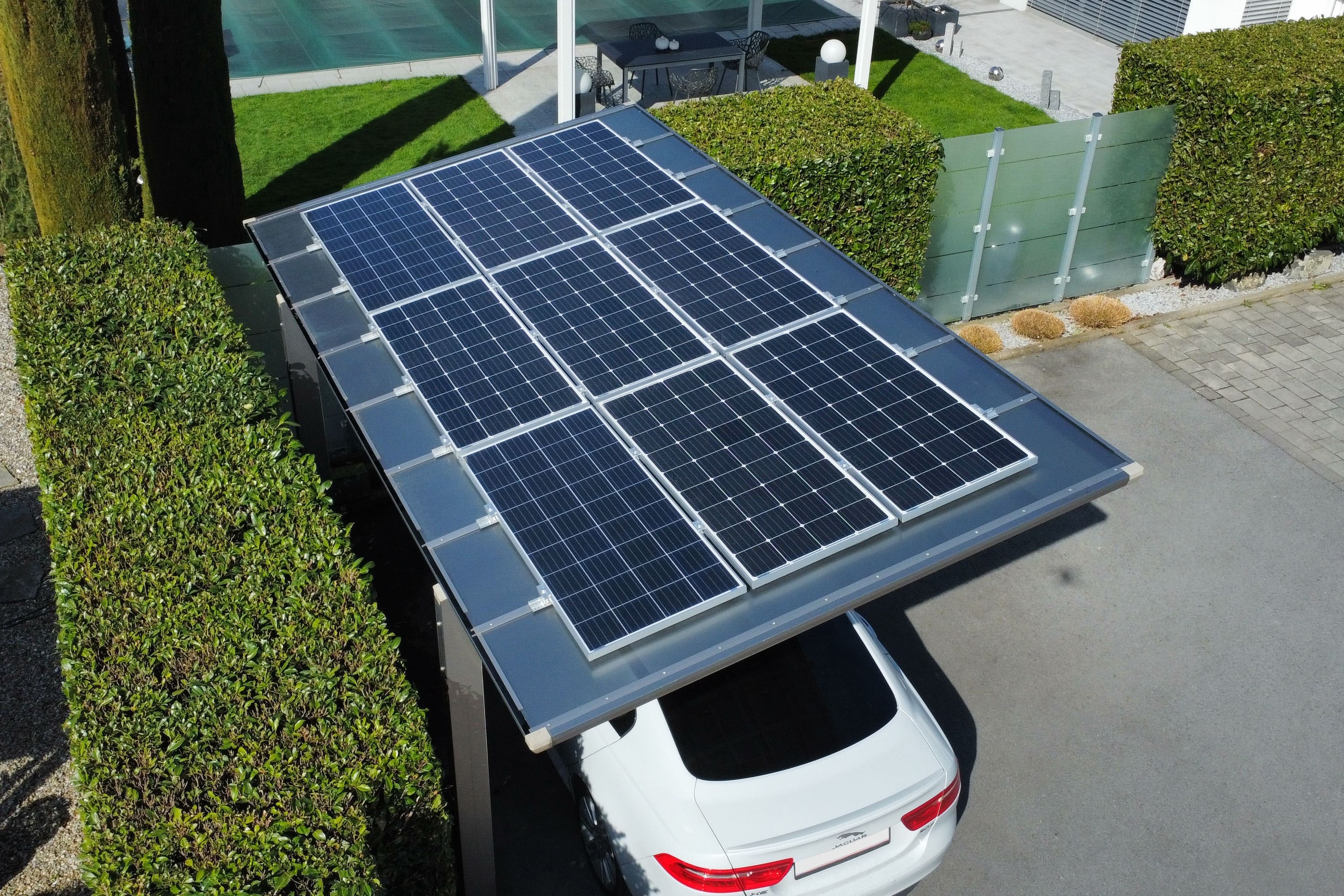 Ximax Solar-Carport Linea Typ 80, Edelstahl-Look - Standardgröße