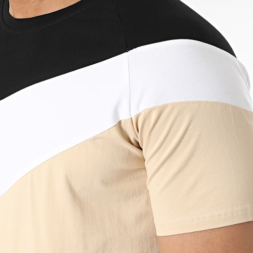 Ensemble Tee Shirt Et Short Jogging E396 Beige Noir Blanc