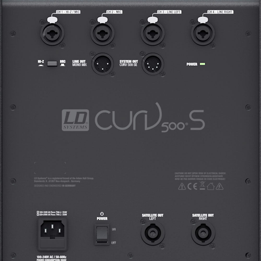 LD Systems CURV 500 AVS portable line array AV-set, zwart