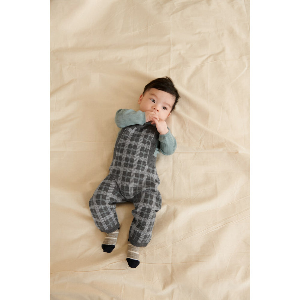 Køb FUB Grey Melange Baby Checked Overalls