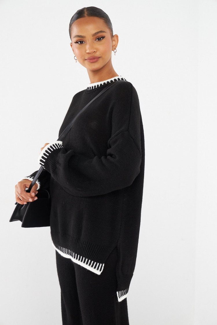 Ensemble 2 pièces pull + pantalon noir