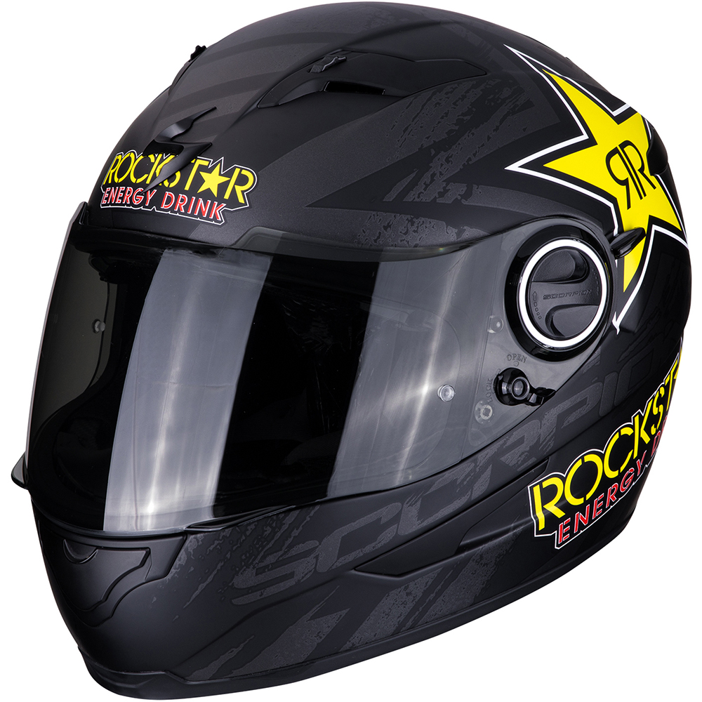Scorpion - Casque Exo-490 Rockstar Noir Mat / Jaune / Rouge