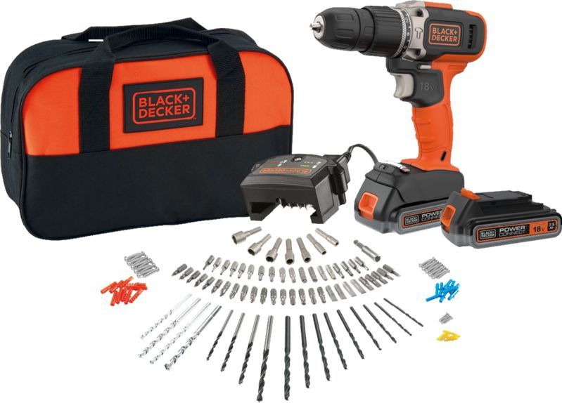 BLACK+DECKER - BCD0032S120-QW - Klopboormachine - Inclusief 120-delige Accessoireset