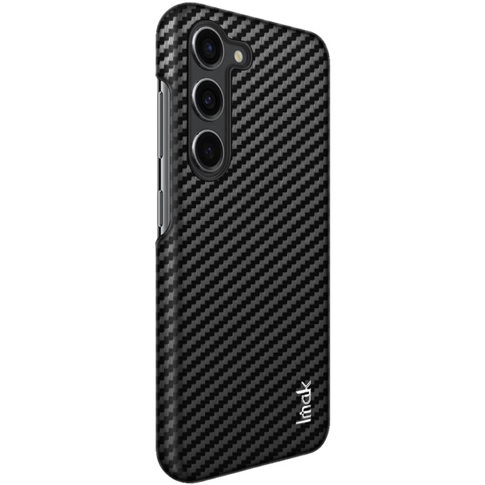 Samsung Galaxy S23 5G Hardcase Leder Hülle im Carbon Look - Schwarz
