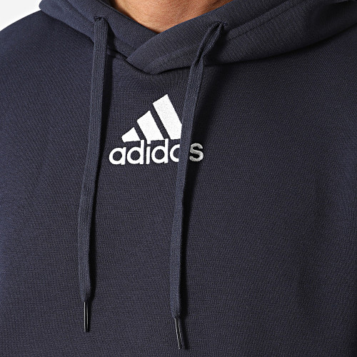 Sweat Capuche A Bandes HL1983 Rouge Bleu Marine Blanc
