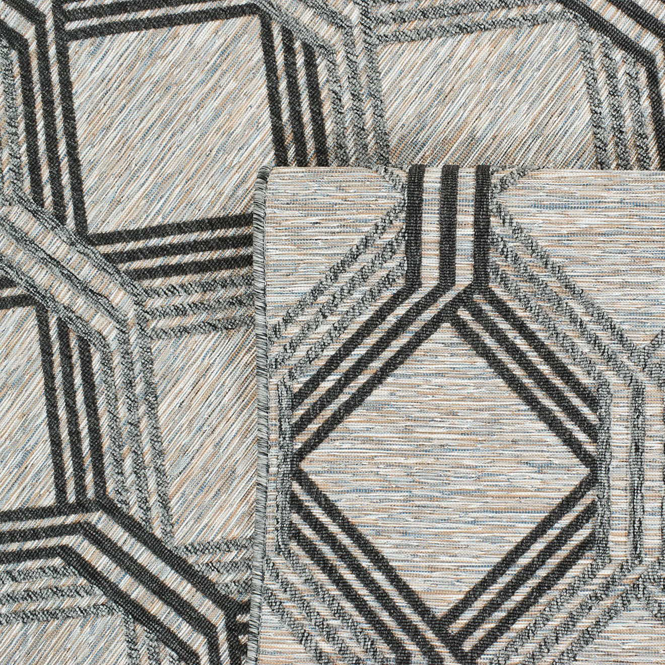 Nazar Rugs Tapis d'extérieur Acapulco 1686 gris  - 120x160 cm