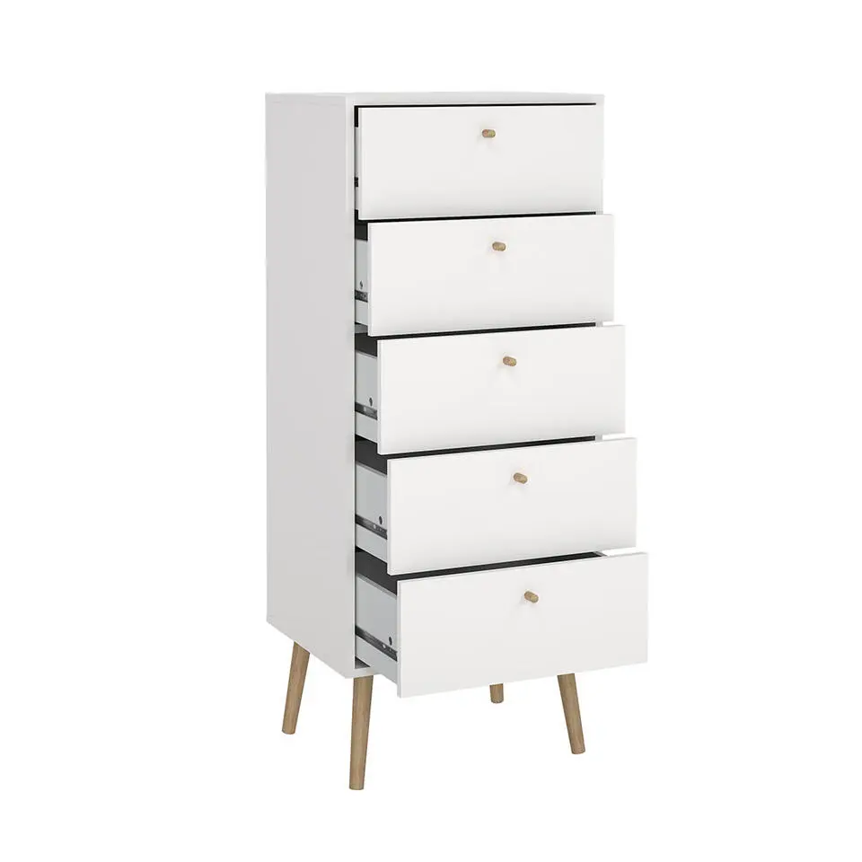 Hioshop Bodo kommode 5 lades wit