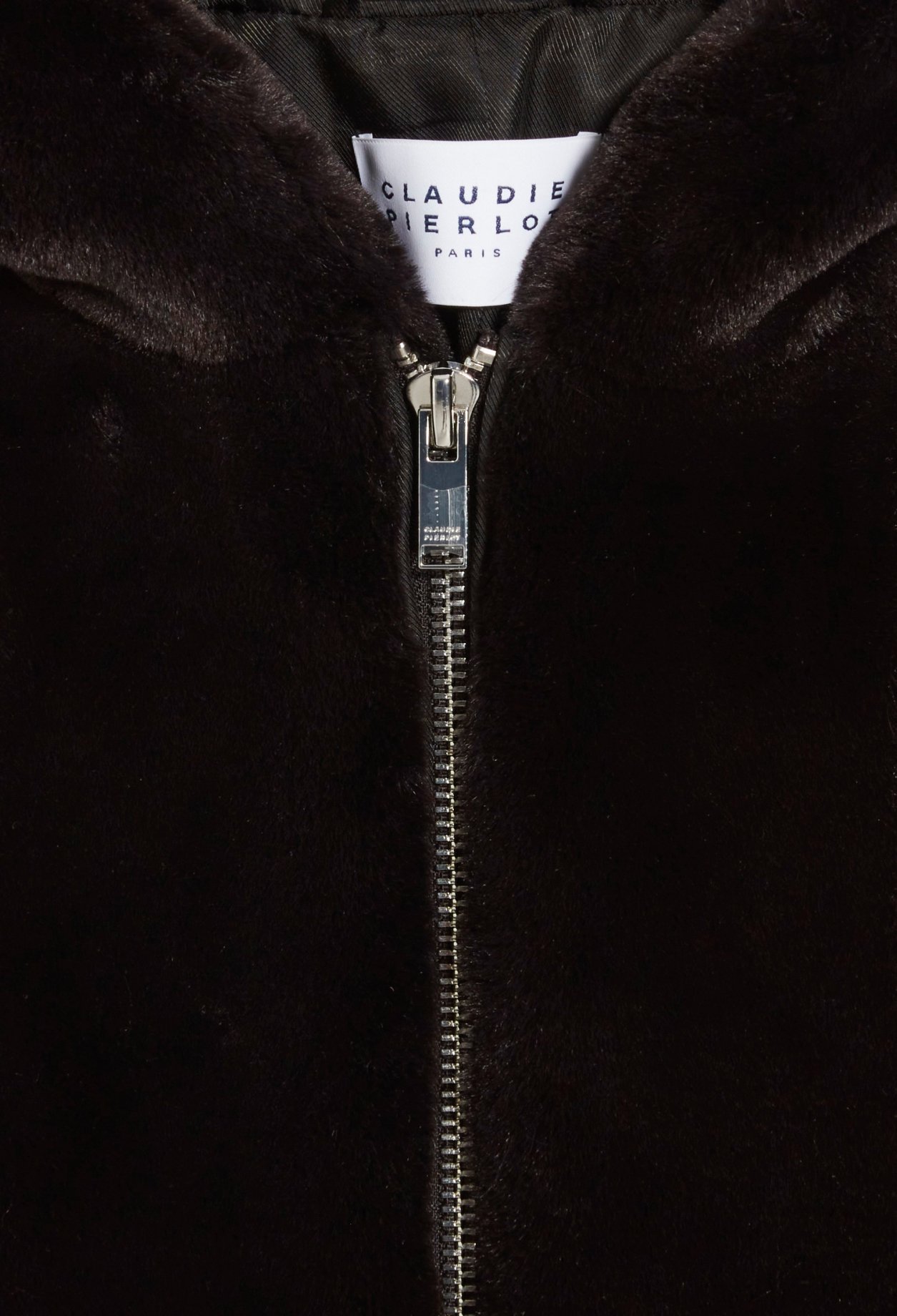 Veste fausse fourrure noire