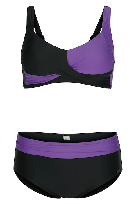 Bikini, Zweiteiler, Softschalen, zweifarbig, Drapierung