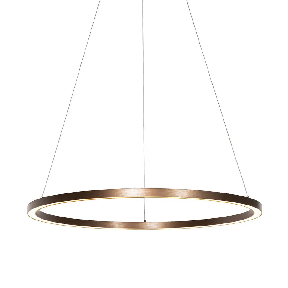 Qazqa professional hanglampen girello bruin geïntegreerde led