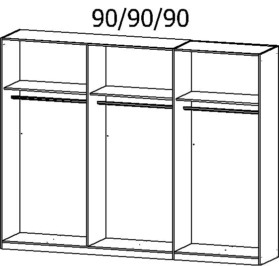 Kleiderschrank ALABAMA 271 x 210 cm Alpinweiß NB