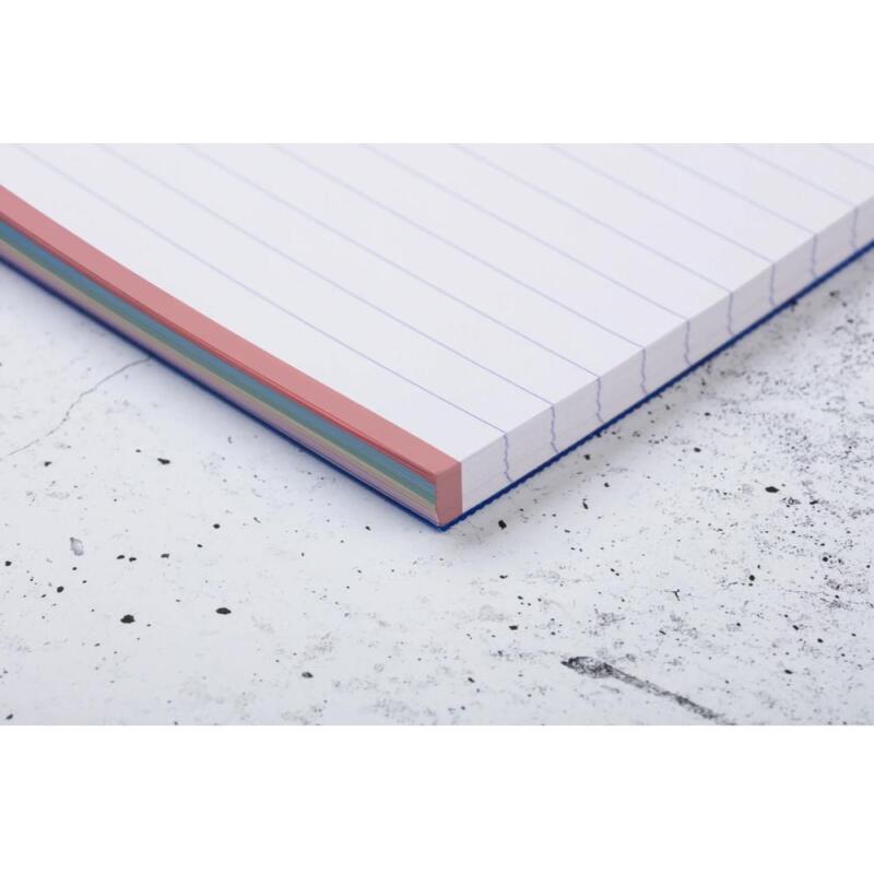 Bloc de fiches de révision Linicolor ESSENCE reliure intégrale A5 14 ,8x21 cm 50 fiches ligné 5 bandes de couleurs couverture plastique polypropyène rainuré - Assortis