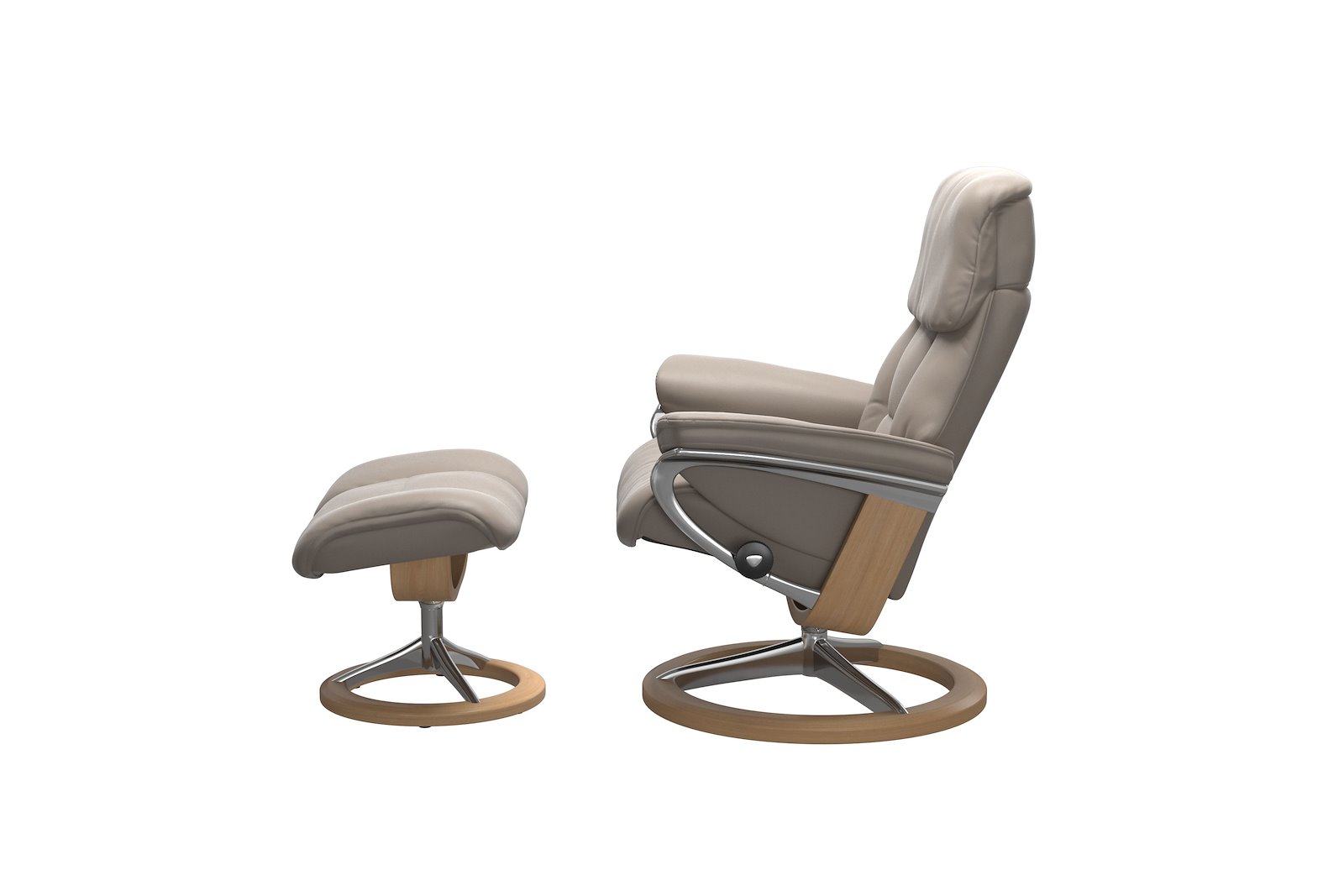Ruby lenestol med krakk Hud Paloma Dark Mushroom - Signature Chrome - Eik