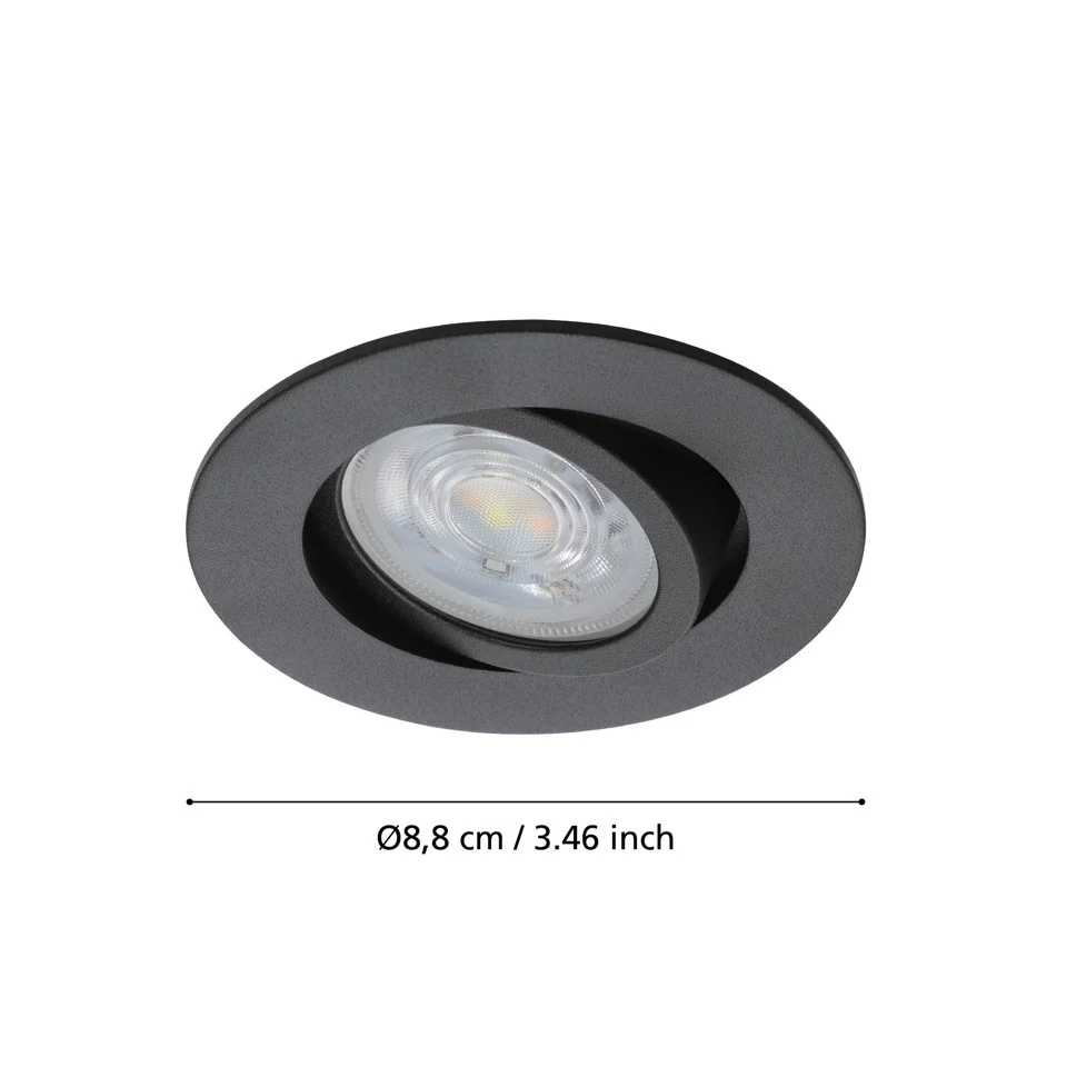 EGLO - Saliceto-Z indbygning sort Ø8,8 - RGB + TW - Zigbee, Bluetooth