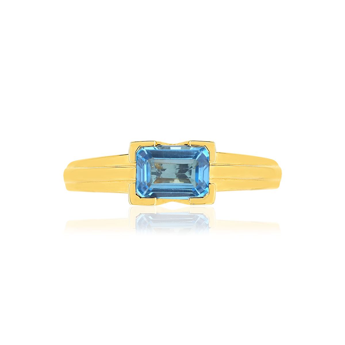Bague VAN BRILL or jaune 750, topaze, diamant.
